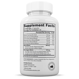 Supplement Facts of G6 Keto ACV Pills 1275MG