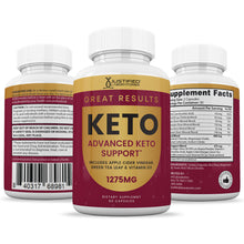 Carica l'immagine nel visualizzatore di Gallery, All sides of bottle of the Great Results Keto ACV Pills 1275MG