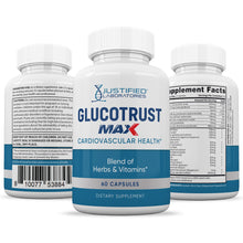 Load image into Gallery viewer, All sides of bottle of the Glucotrust Max Advanced Formula 1295MG