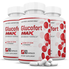 Laden Sie das Bild in den Galerie-Viewer, 3 bottles of Glucofort Max Advanced Formula 1295MG