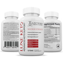 Load image into Gallery viewer, All sides of bottle of the Luxe Keto ACV Pills 1275MG
