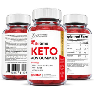 all sides of the bottle of Lifetime Keto ACV Gummies