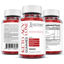 Load image into Gallery viewer, All sides of bottle of the Luxe Keto ACV Gummies
