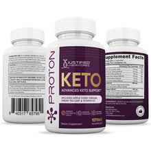 Load image into Gallery viewer, 3 Sides of Bottle of Proton Keto ACV Pills 1275MG