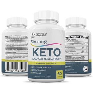 all sides of the bottle of Slimming Keto ACV Pills 