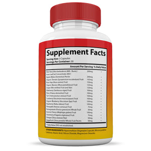 Supplement Facts of Vital Fruits Supplement
