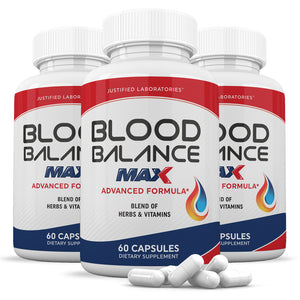 3 bottles of Blood Balance Max Advanced Formula 1295MG