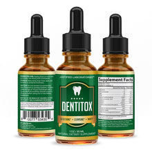 Cargar imagen en el visor de la Galería, All sides of bottle of the Dentitox Mint Flavored Mouth Drops