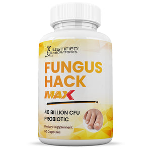 Front facing image of 3 X Stronger Fungus Hack Max 40 Billion CFU Pills