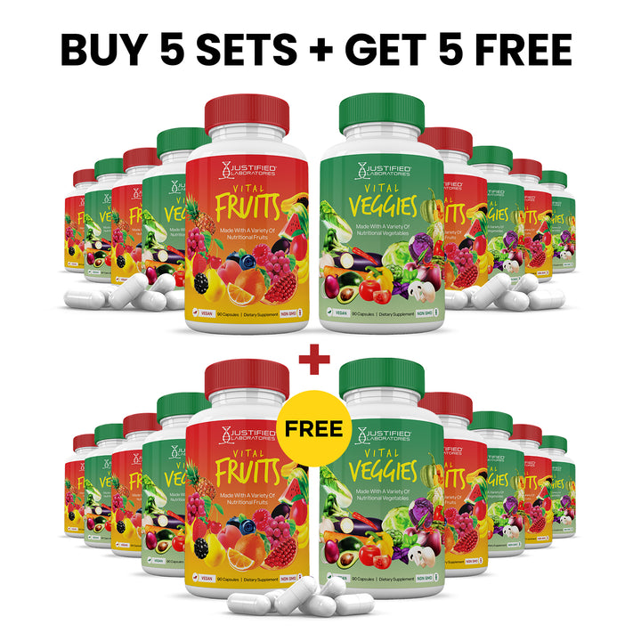 Buy 5 sets + get 5 free Vital Fruits & Veggies Supplement Set