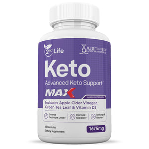 front facing image of 2nd Life Keto ACV Max Pills 1675MG