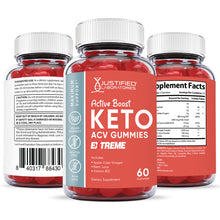 Load image into Gallery viewer, All sides of the bottle of the 2 x Stronger Active Boost Keto ACV Gummies Extreme 2000mg