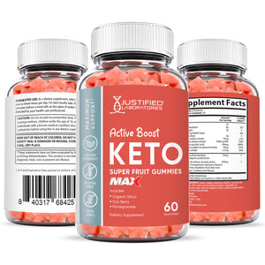 All sides of the bottle of Active Boost Keto Max Gummies