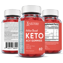 Cargar imagen en el visor de la Galería, All sides of the bottle of Active Boost Keto ACV Gummies