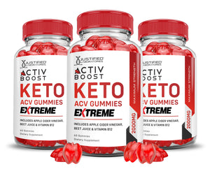 2 x Stronger Activ Boost Keto ACV Gummies Extreme 2000mg