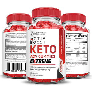 2 x Stronger Activ Boost Keto ACV Gummies Extreme 2000mg