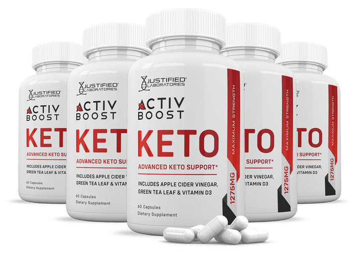 5 Bottles of Activ Boost Keto ACV Pills 1275MG