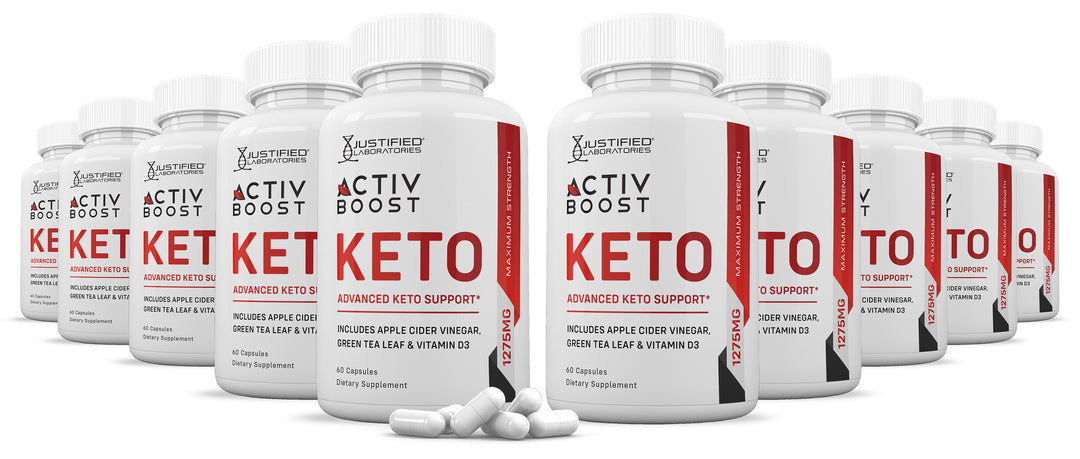 10 bottles of Activ Boost Keto ACV Pills 1275MG