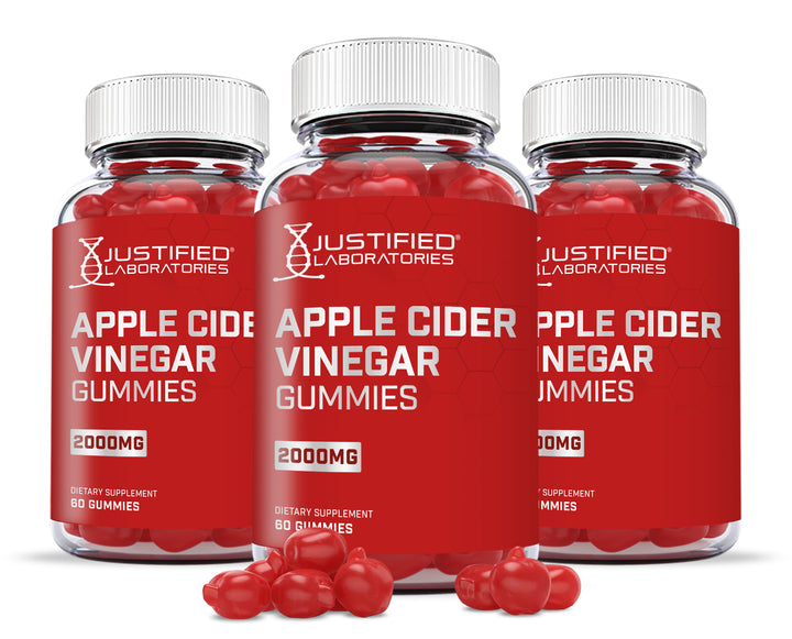 3 bottles Apple Cider Vinegar Gummies Extreme 2000mg