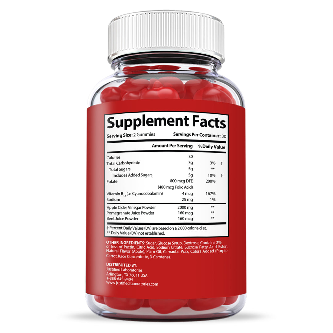 Supplement  Facts of Apple Cider Vinegar Gummies Extreme 2000mg