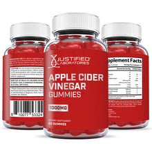 Cargar imagen en el visor de la Galería, All sides of the bottle of Apple Cider Vinegar Gummies 1000MG
