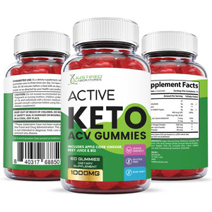 All sides of the bottle of Active Keto ACV Gummies