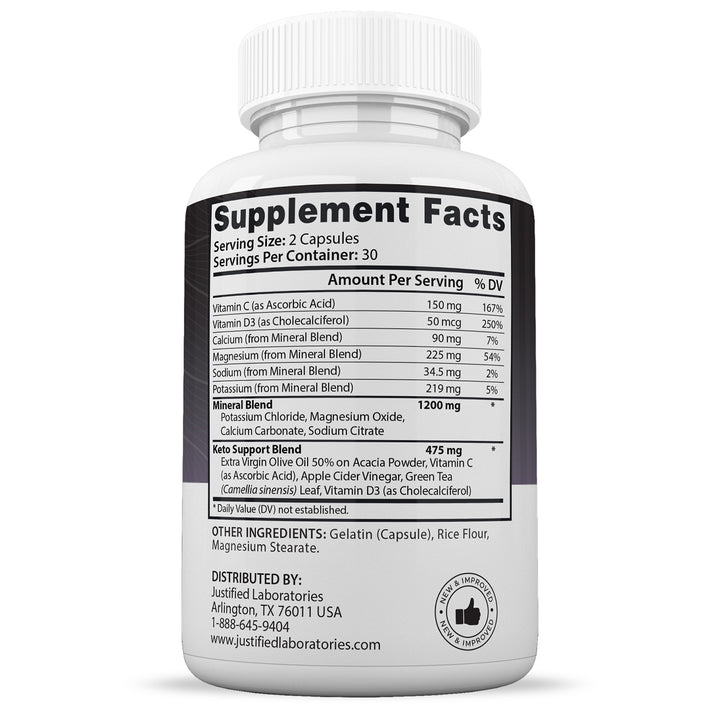 Supplement Facts of Advanced Keto 1500 Keto ACV Extreme Pills 1675MG