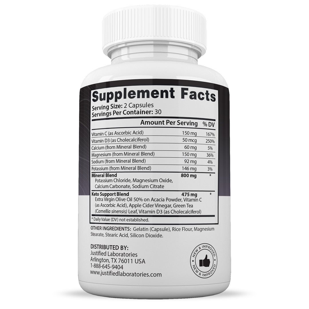 Supplement Facts of Advanced Keto 1500 Keto ACV Pills 1275MG
