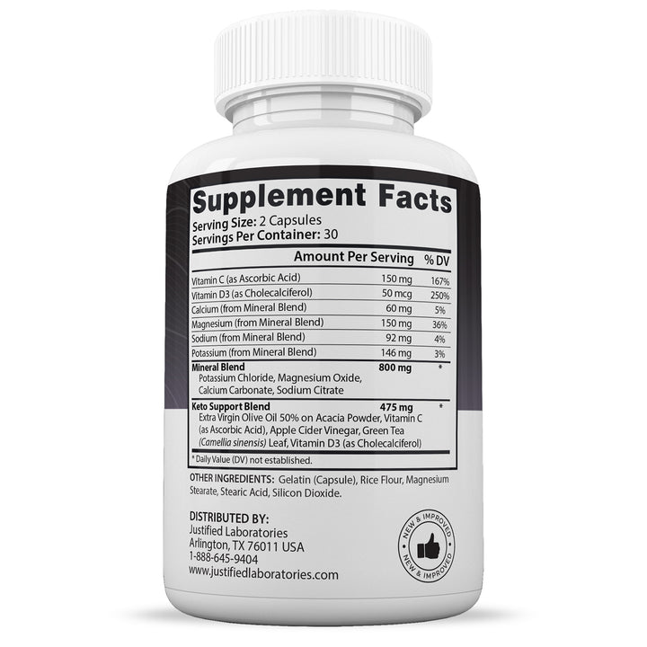 Supplement Facts of Advanced Keto 1500 Keto ACV Pills 1275MG