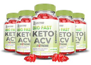 5 bottles of 2 x Stronger Bio Fast Keto ACV Gummies Extreme 2000mg