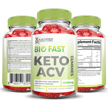 Cargar imagen en el visor de la Galería, All sides of the bottle of Bio Fast Keto ACV Gummies 1000MG