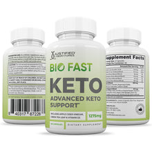 Load image into Gallery viewer, All sides of bottle of the Bio Fast Keto ACV Pills 1275MG