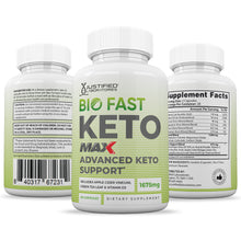 Cargar imagen en el visor de la Galería, All sides of bottle of the Bio Fast Keto ACV Max Pills 1675MG