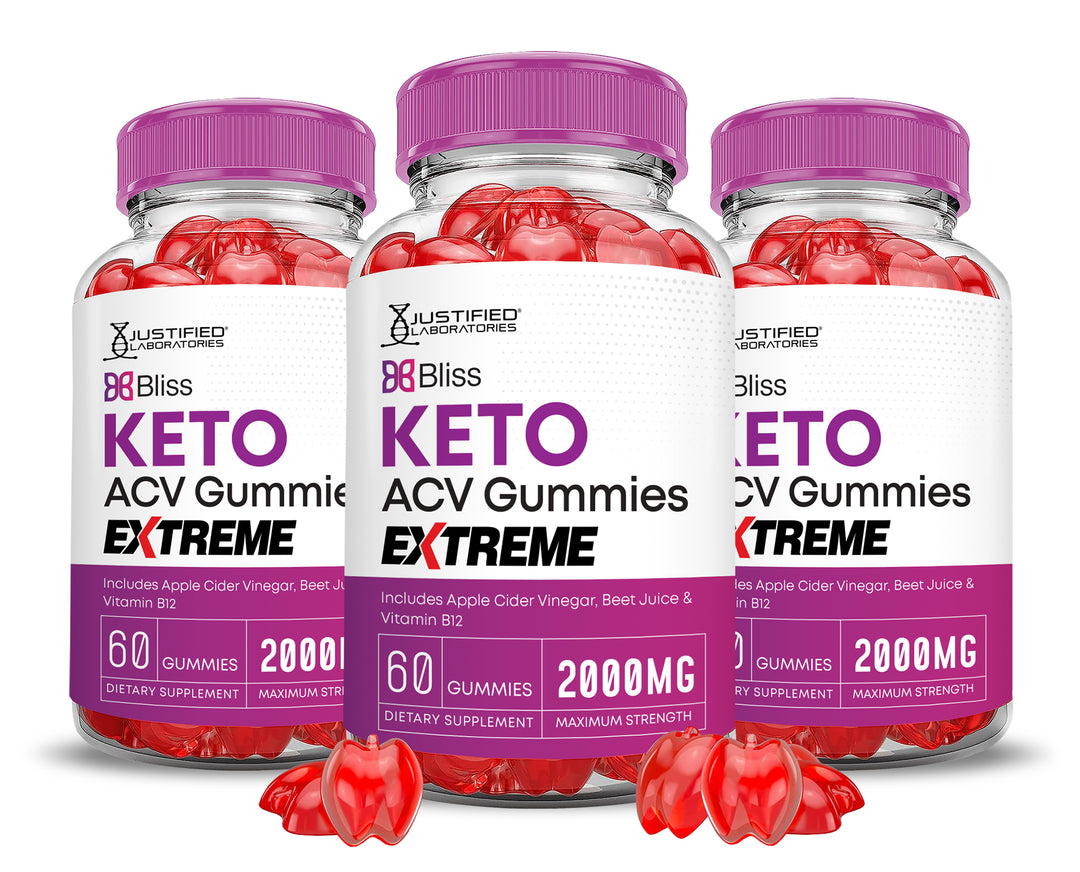 3 bottles Bliss Keto ACV Gummies Extreme 2000mg