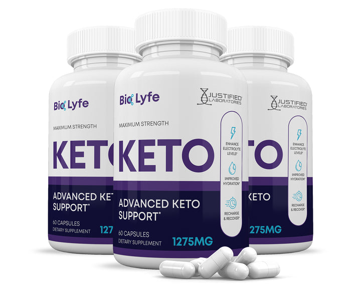 3 bottles of Bio Lyfe Keto ACV Pills 1275MG