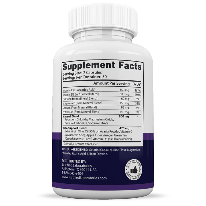 Supplement facts of Bio Lyfe Keto ACV Pills 1275MG