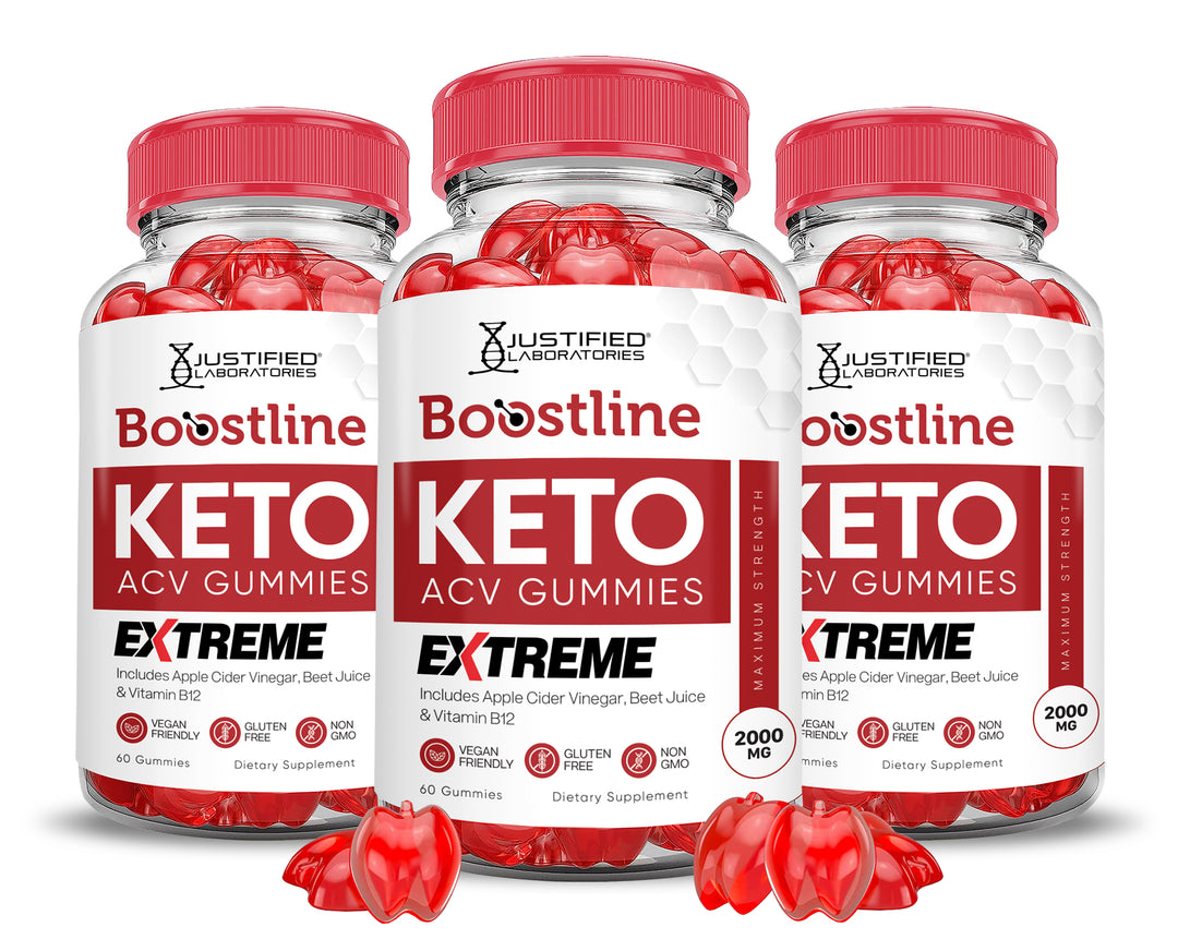 3 bottles Boostline Keto ACV Gummies Extreme 2000mg