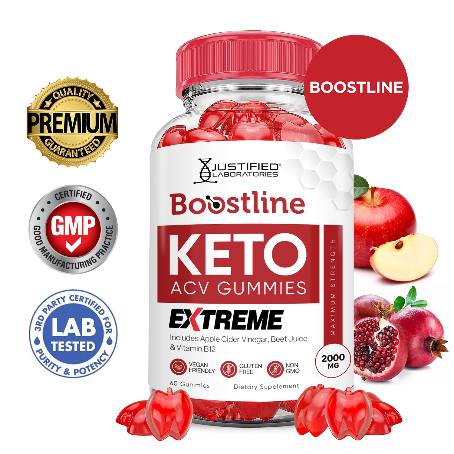 2 x Stronger Boostline Keto ACV Gummies Extreme 2000mg