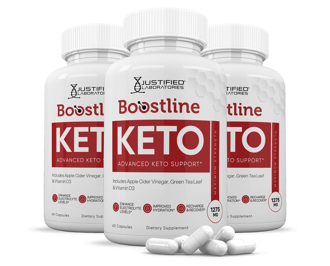 3 bottles of Boostline Keto ACV Pills 1275MG
