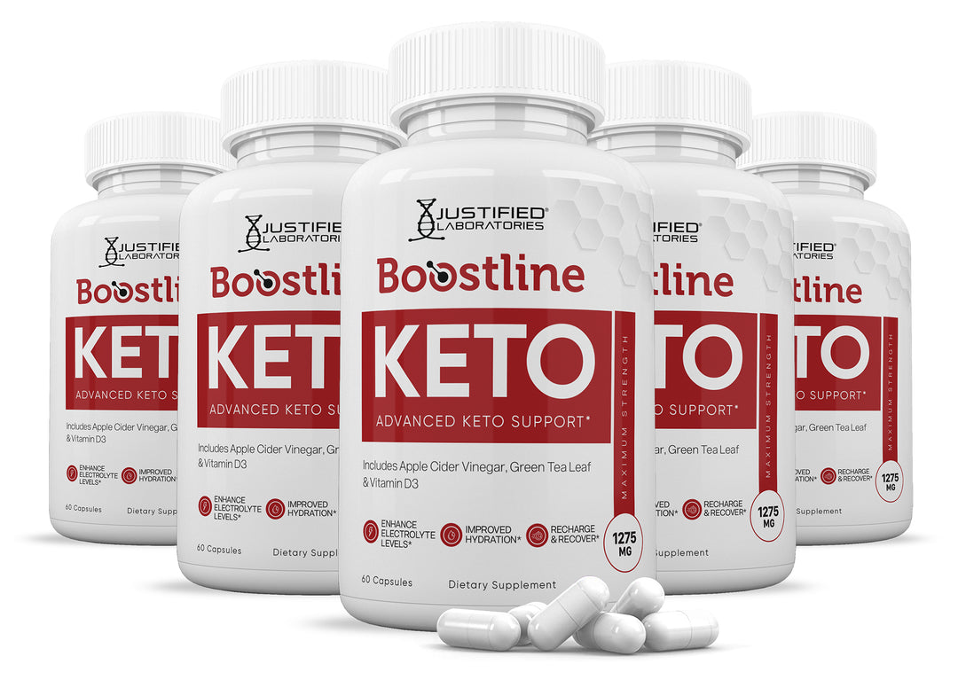 5 Bottles of Boostline Keto ACV Pills 1275MG

