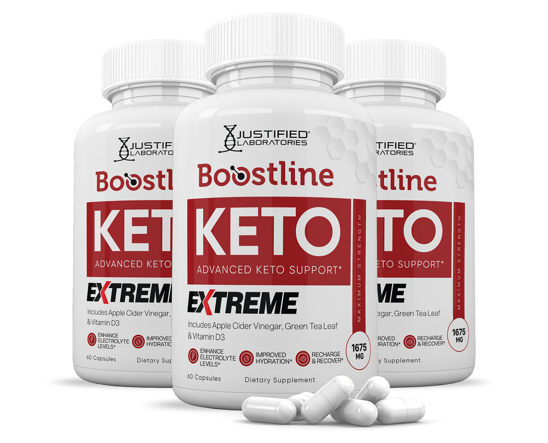 3 bottles of Boostline Keto ACV Extreme Pills 1675MG