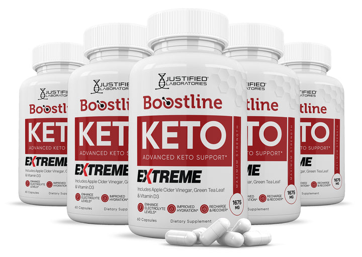 5 Bottles of Boostline Keto ACV Extreme Pills 1675MG