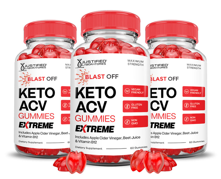 3 Bottles 2 x Stronger Blast Off Keto ACV Gummies Extreme 2000mg