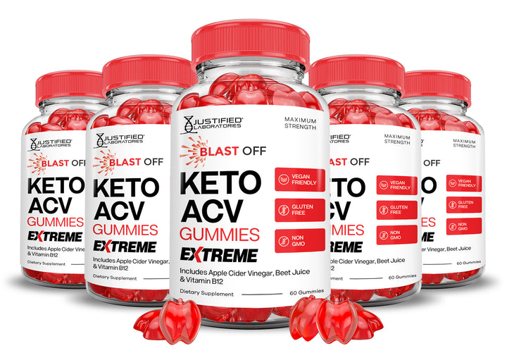 5 Bottles 2 x Stronger Blast Off Keto ACV Gummies Extreme 2000mg