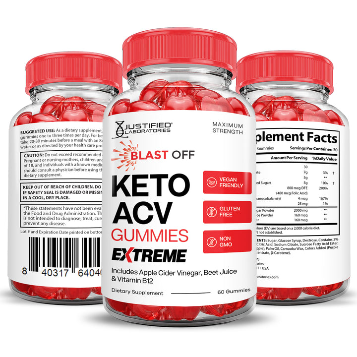 2 x Stronger Blast Off Keto ACV Gummies Extreme 2000mg