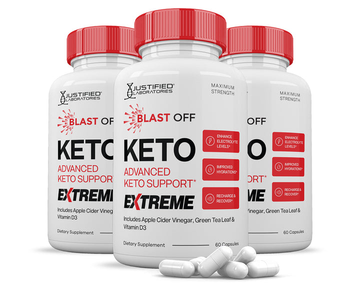 3 Bottles Blast Off Keto ACV Extreme Pills 1675MG