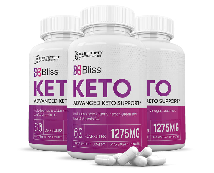 3 Bottles of Bliss Keto ACV Pills 1275MG