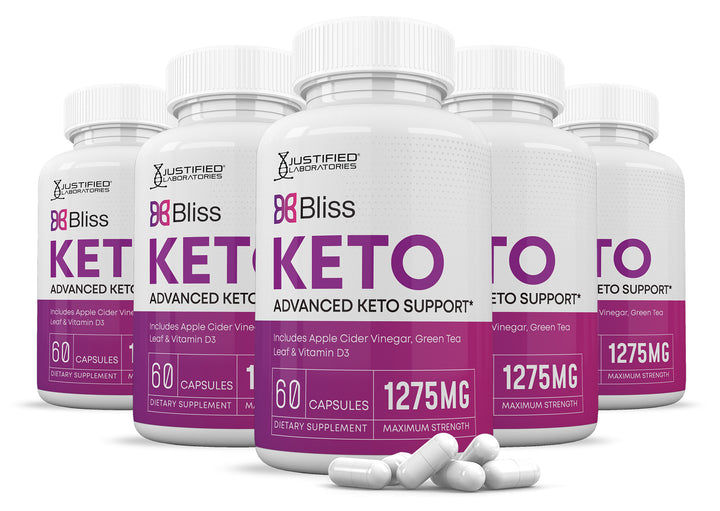 5 bottles of Bliss Keto ACV Pills 1275MG