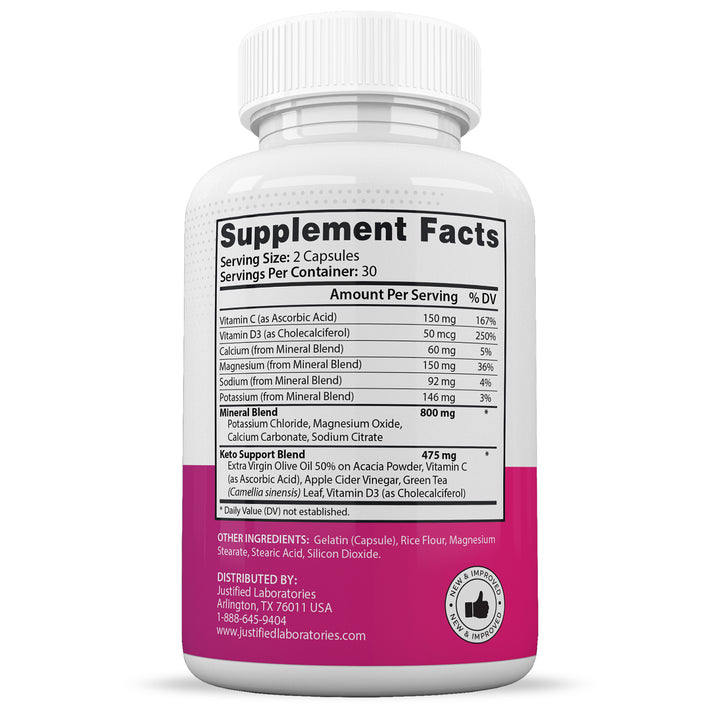 Supplement facts of Bliss Keto ACV Pills 1275MG