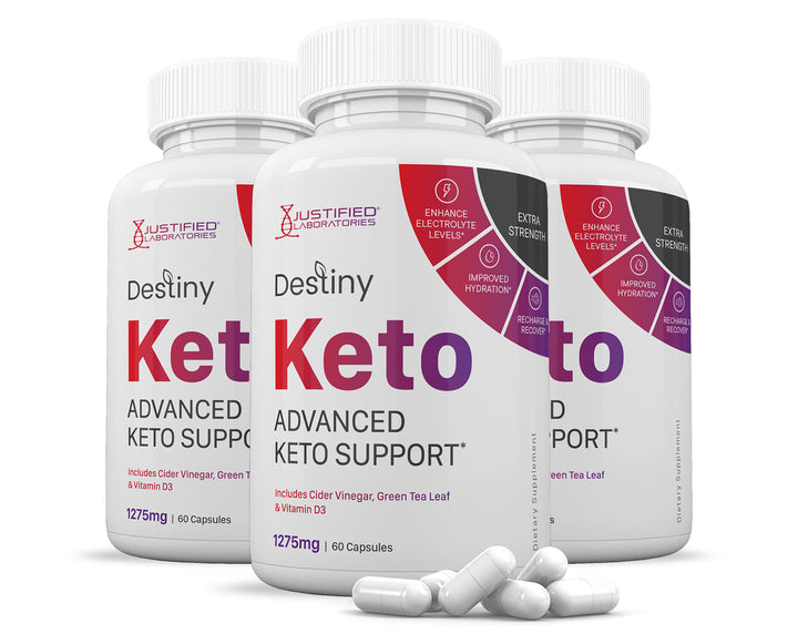 3 bottles of Destiny Keto ACV Pills 1275MG